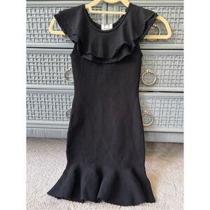 NWOT Milly Minis black knit flounce dress, Sz 10 , $225 B36
